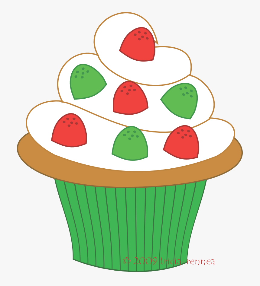 Cupcake Art On Clip Art Cupcake And Pink Cupcakes 3 - Christmas Cupcake Clip Art, HD Png Download