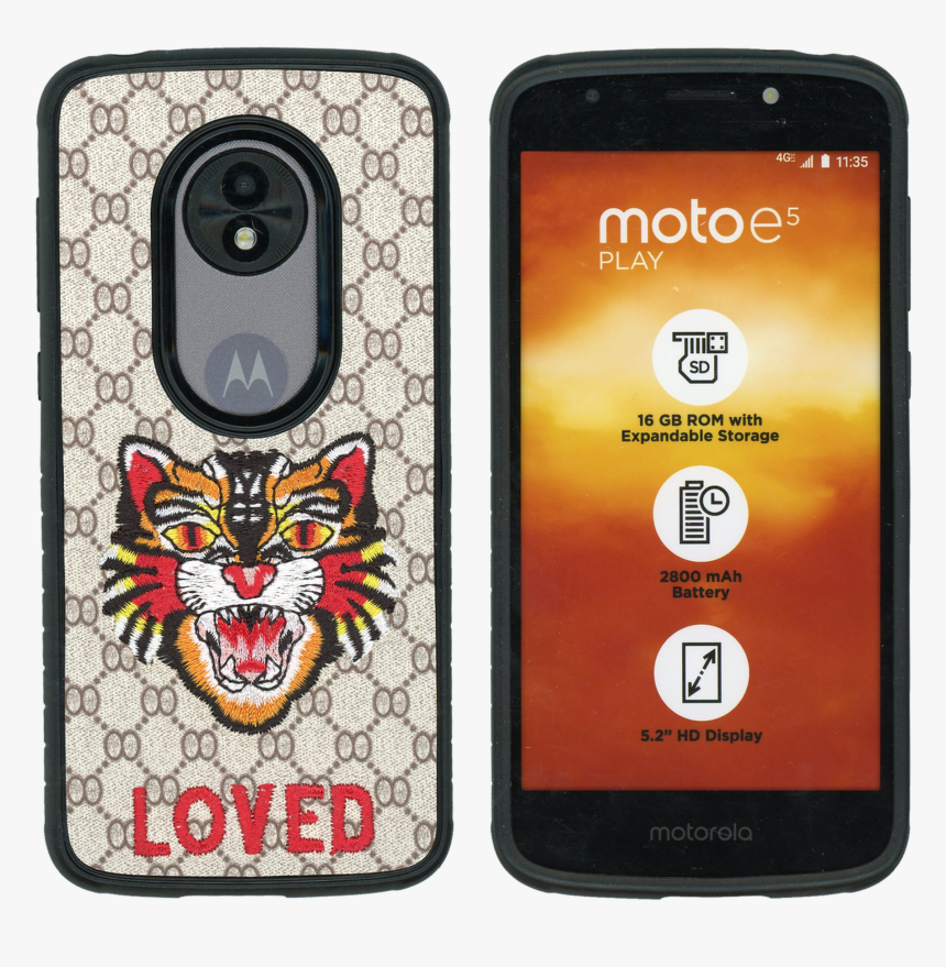 Motorola E5 Play Mm Pattern Tiger Case, HD Png Download