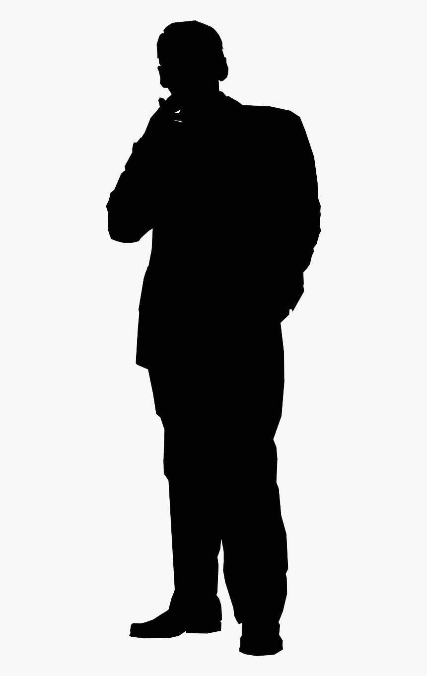 Posing Businessman Man Free Picture - Thinking Man Silhouette Png, Transparent Png