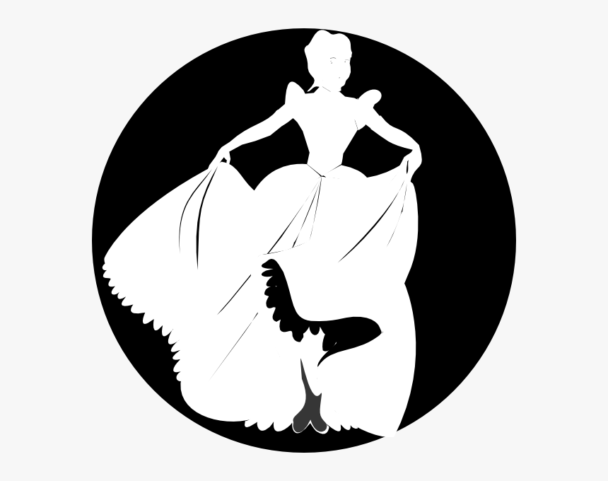 Clip Art Cinderella Silhouette Png - Princess In Black Background, Transparent Png