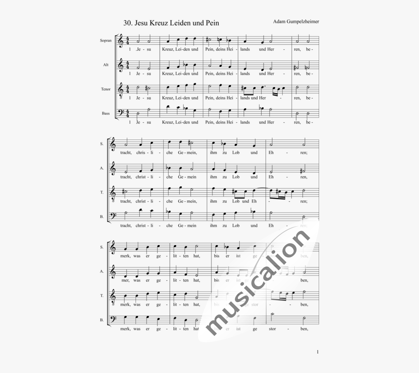 Jesu Kreuz, Leiden Und Pein - Sheet Music, HD Png Download