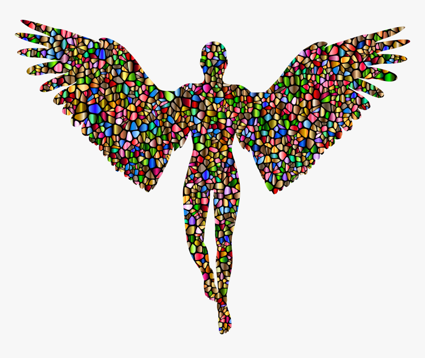 Cherub Angel Silhouette Clip Art - Man With Wings Silhouette, HD Png Download
