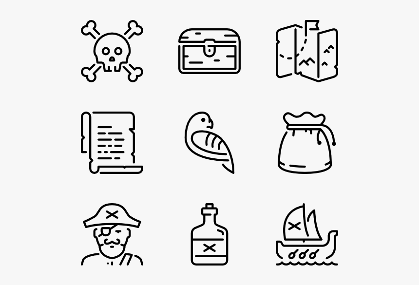 Pirates - Drawing Icons, HD Png Download