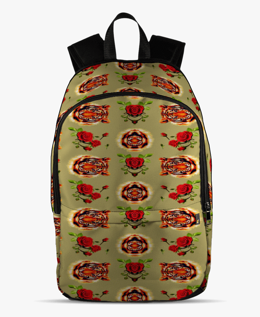 Tiger Flowers Pattern - Backpack, HD Png Download