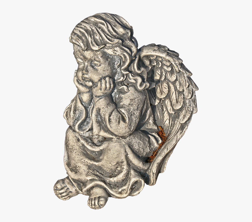 Figure, Angel, Cherub, Wing, Female, Thoughtful - Carving, HD Png Download