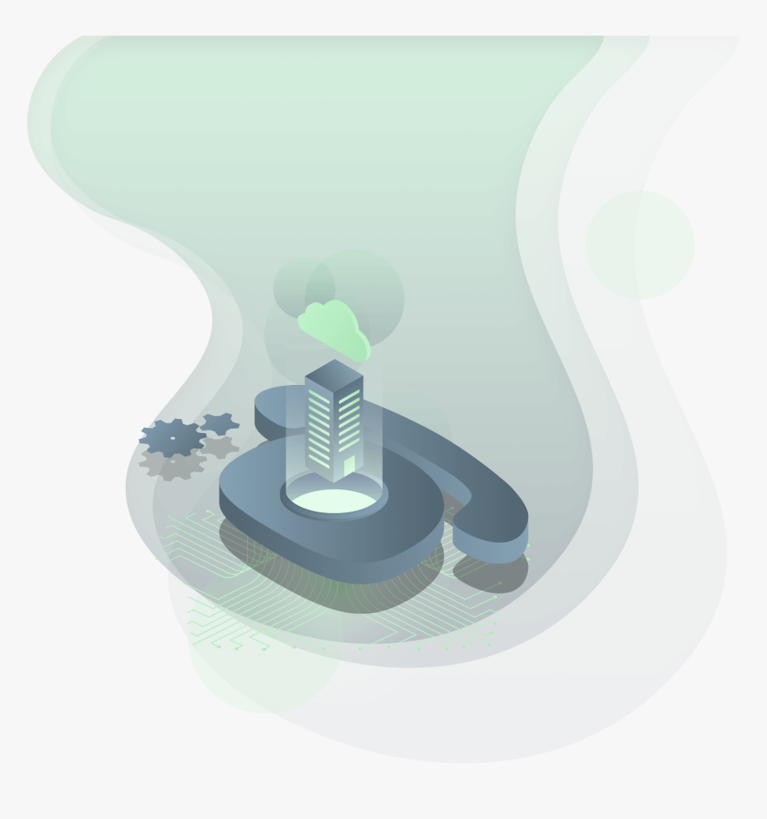 Hosted Phone System Icon With Cloud And Green Background - Illustration, HD Png Download