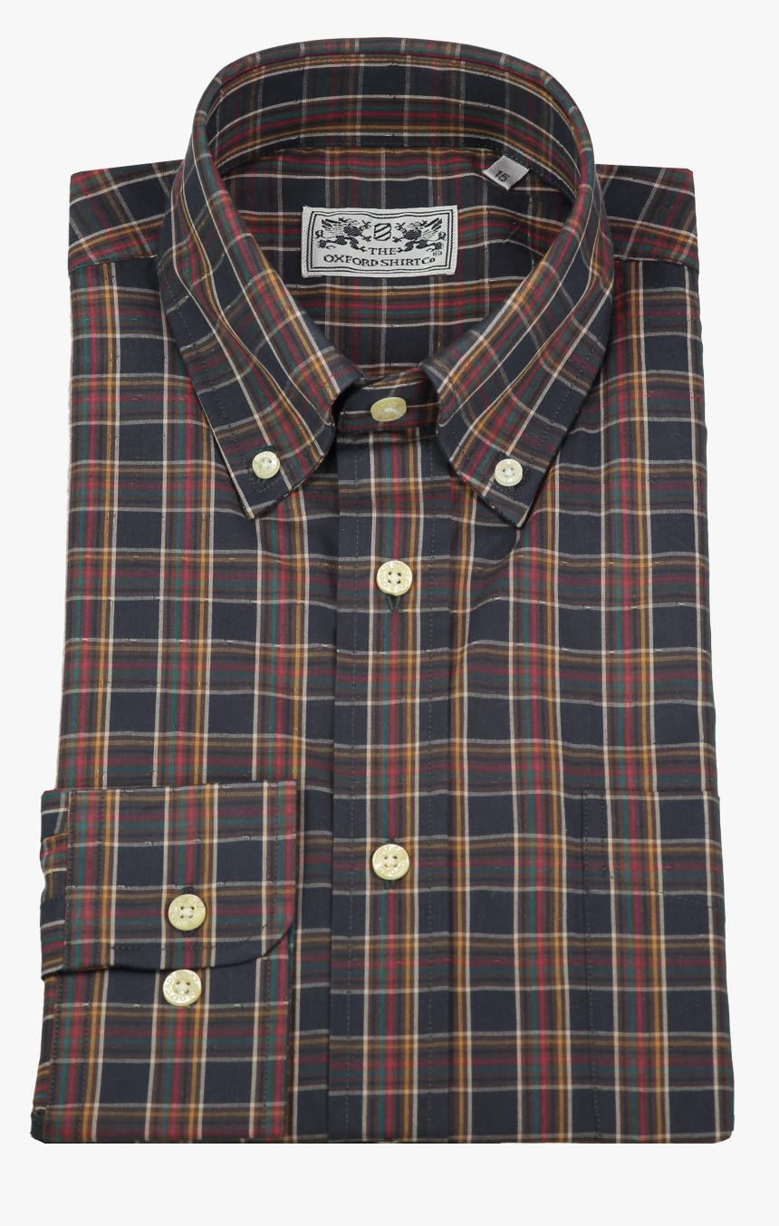 Mens Button Down Shirt Classic Style In Dark Check - Plaid, HD Png Download