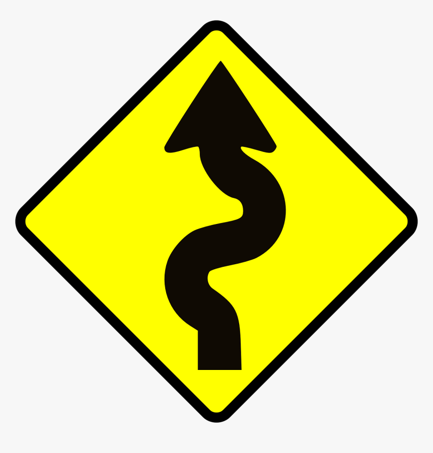Curvy Road Sign, HD Png Download