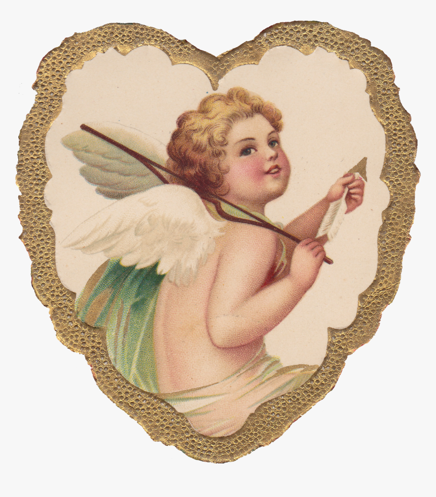 Heartcherub Wingsofwhimsy - French Vintage Valentine Cards, HD Png Download