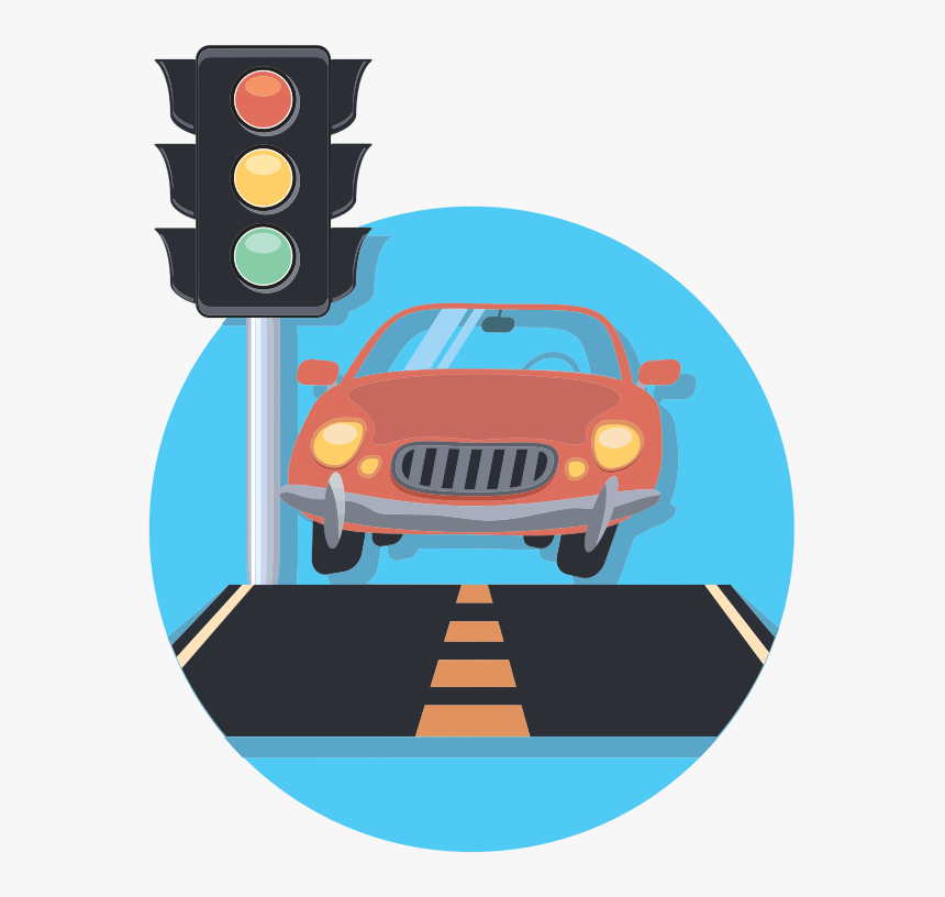 Car And Traffic Light - Car At A Traffic Light, HD Png Download