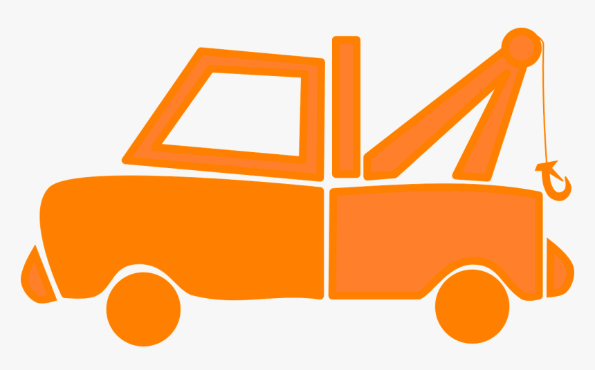 Tow Truck, Hauling, Wrecker, Emergency, Road Support - Orange Construction Truck Clipart, HD Png Download