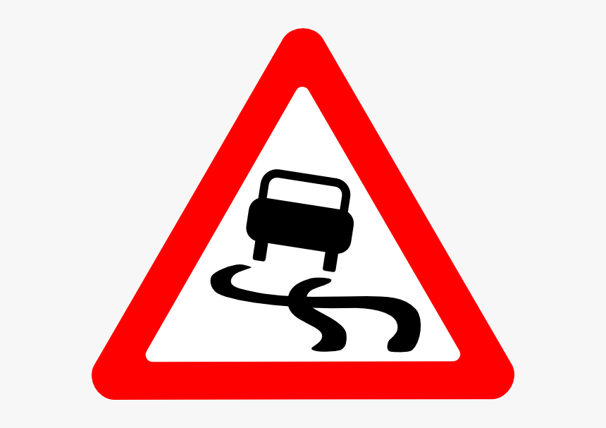 Icyroad - Road Signs Slippery Road, HD Png Download