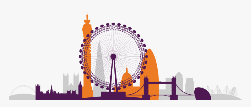 London Skyline Silhouette - Orange London Skyline, HD Png Download