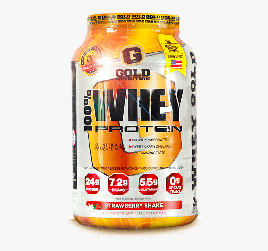 100 Whey Protein Gold Nutrition Strawberry1 - Whey Protein Gold Nutrition, HD Png Download