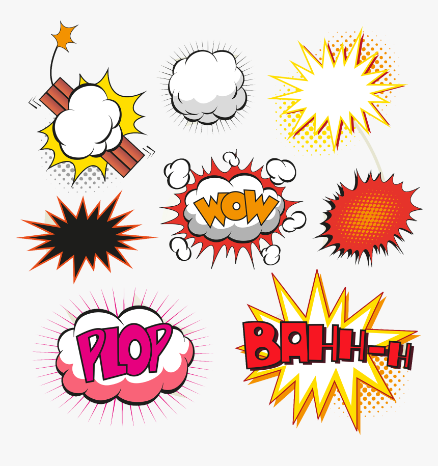 Clipart Black And White Stock Comics Speech Balloon - Explosion Comic Logo, HD Png Download