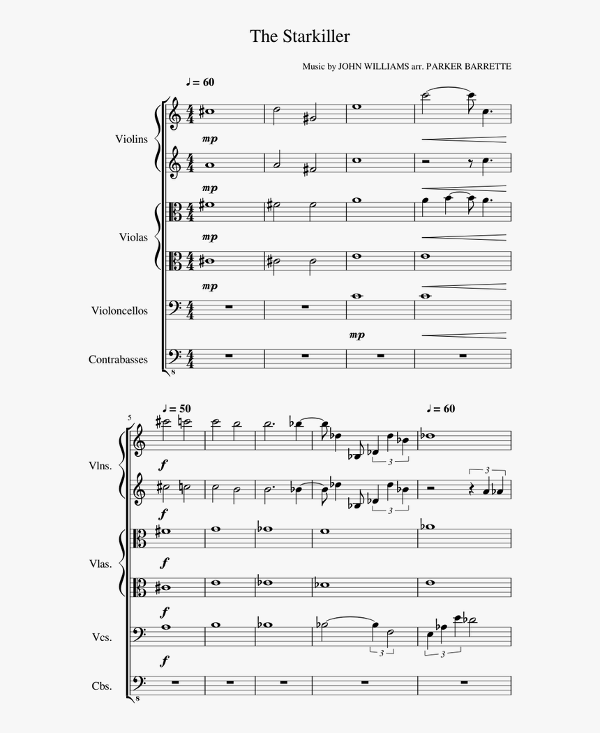 Transparent Starkiller Png - Sheet Music, Png Download