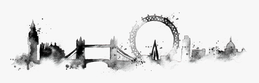 Clip Art Black And White Download Skyline Poster Watercolor - Watercolor London Background, HD Png Download