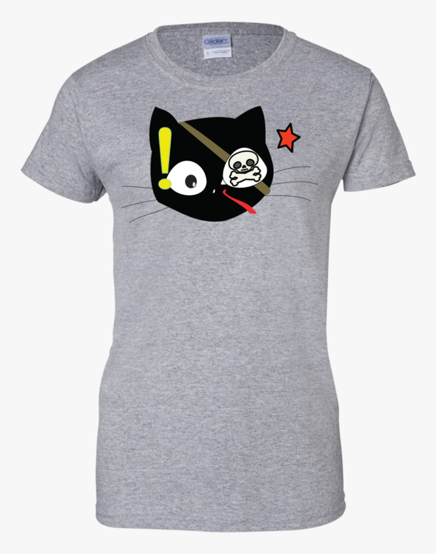 Funny, Cute Cat Skull, Pirate Ladies T Shirt Sport - Shirt, HD Png Download