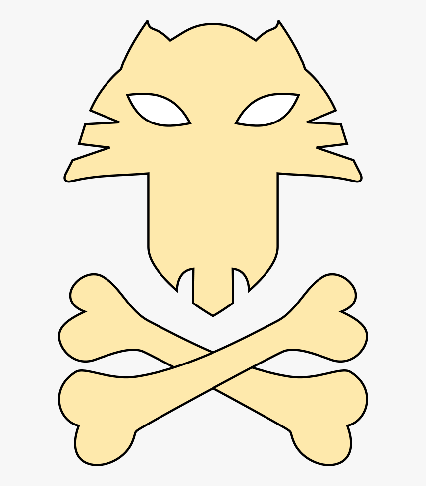 Crossbones, Cat, Bones, Pirate, Skull, Death S Head - Cat Jolly Roger, HD Png Download