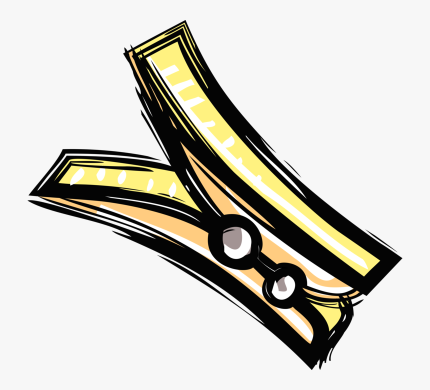 Vector Illustration Of Clothespin Or Clothes-peg Fastener - Logo Jepit Baju Animasi, HD Png Download