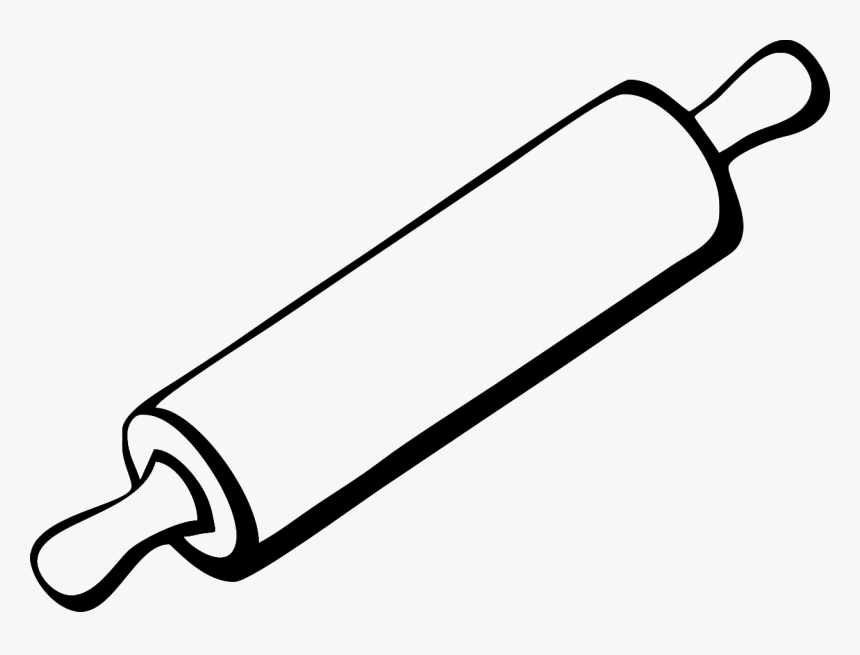 Transparent Clothespin Clipart - Rolling Pin Clipart Black And White, HD Png Download