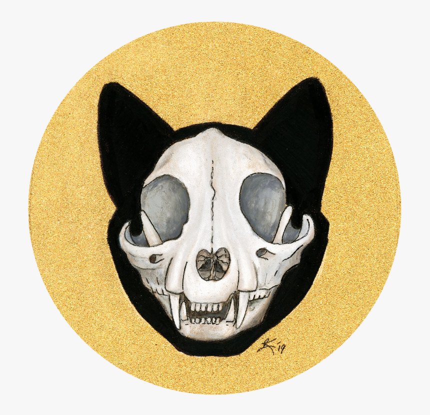 Catskull Stickerprint - Skull, HD Png Download