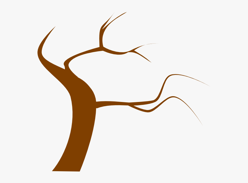 Brown Tree Clip Art - Tree With A Branch Clipart, HD Png Download