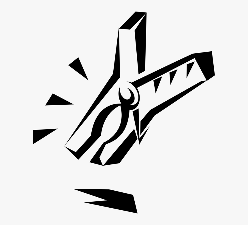 Vector Illustration Of Clothespin Or Clothes-peg Fastener - Clothes Png Logo, Transparent Png