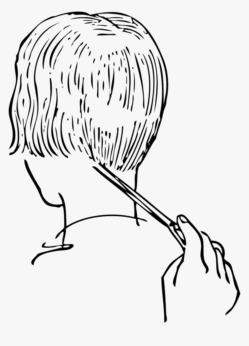 Outline Pictures Of Cutting Hair, HD Png Download