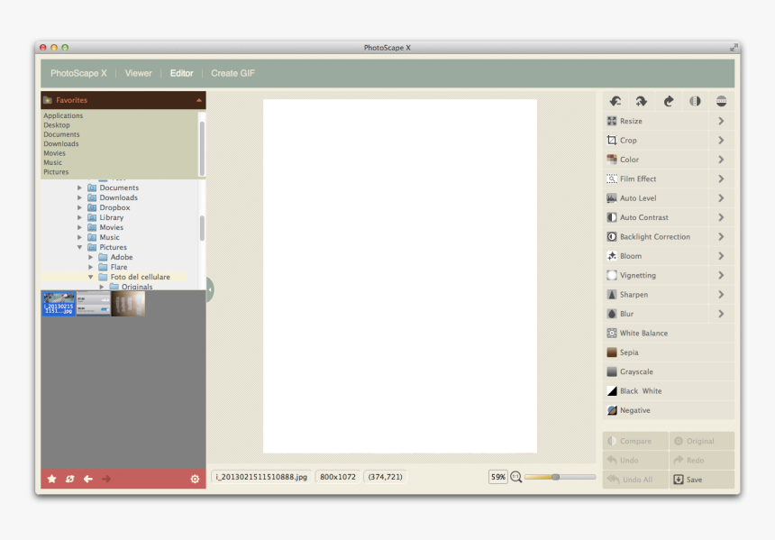 Photoscape X - Photoscape X Mac Layout, HD Png Download