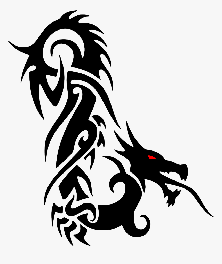 Dragon Tribal Tattoo Png, Transparent Png
