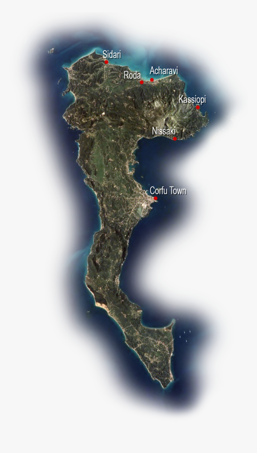 Main Strongili - Corfu Map, HD Png Download