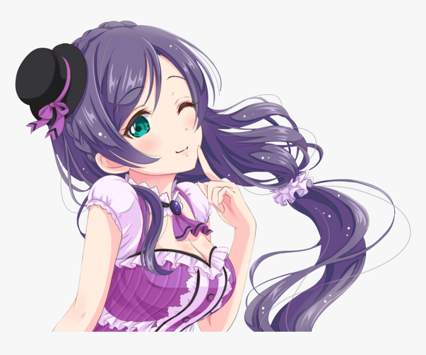 Nozomi Tojo Png - Sexy Purple Haired Anime Girl, Transparent Png