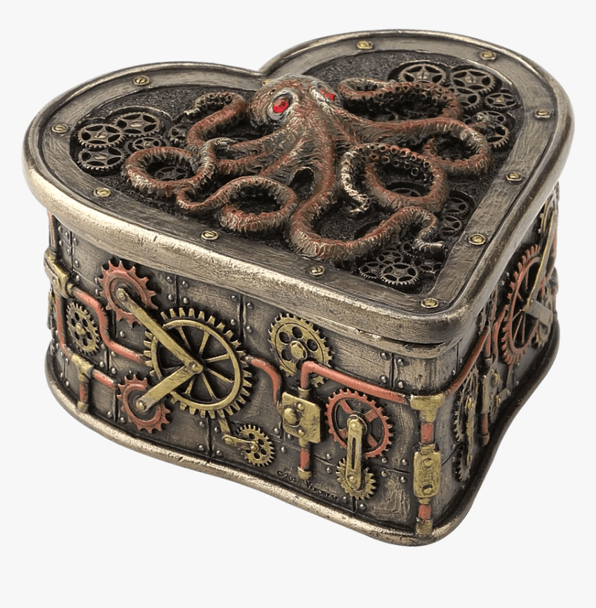Steampunk Octopus Heart Trinket Box - Octopus, HD Png Download