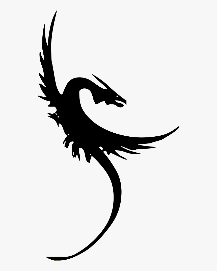 Fantasy Dragon Silhouette - Dragon Symbol Transparent Background, HD Png Download