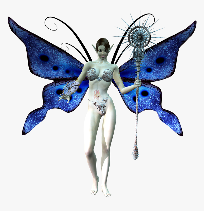 Fairy Wings Staff Free Picture - Fantasy Butterfly Person Png, Transparent Png