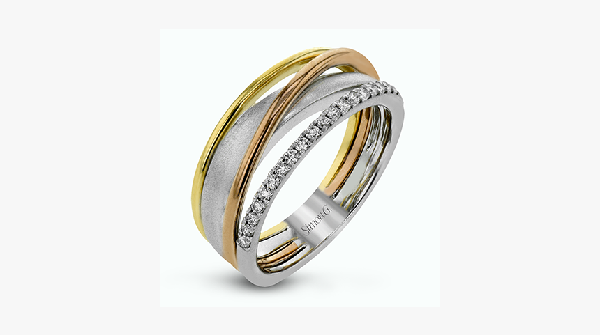 18k Tri-color Gold Right Hand Ring Diamond Showcase - Engagement Ring, HD Png Download