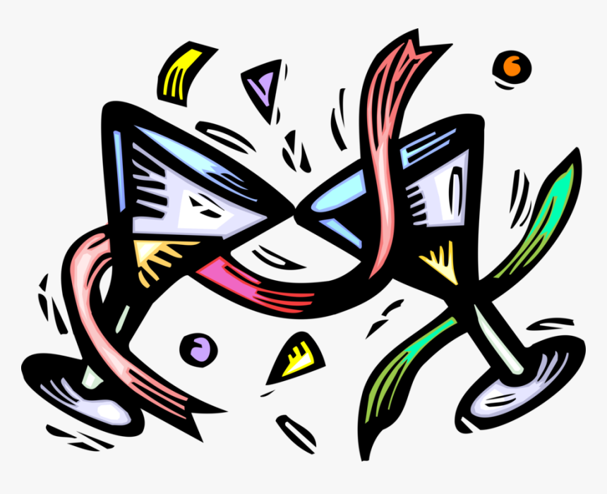 Vector Illustration Of Champagne Glasses Alcoholic - Clip Art New Year's Eve, HD Png Download