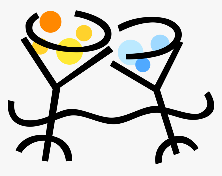 Vector Illustration Of Alcohol Beverage Champagne Glasses, HD Png Download