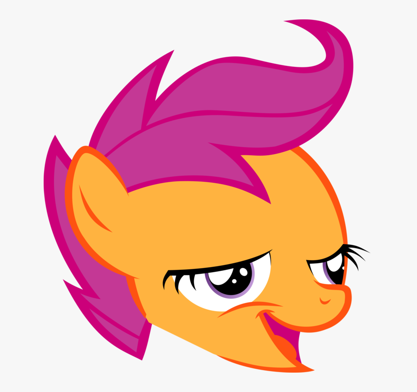 Scootaloo Pink Yellow Nose Vertebrate Head Purple Clip - Mlp Scootaloo Chickun, HD Png Download