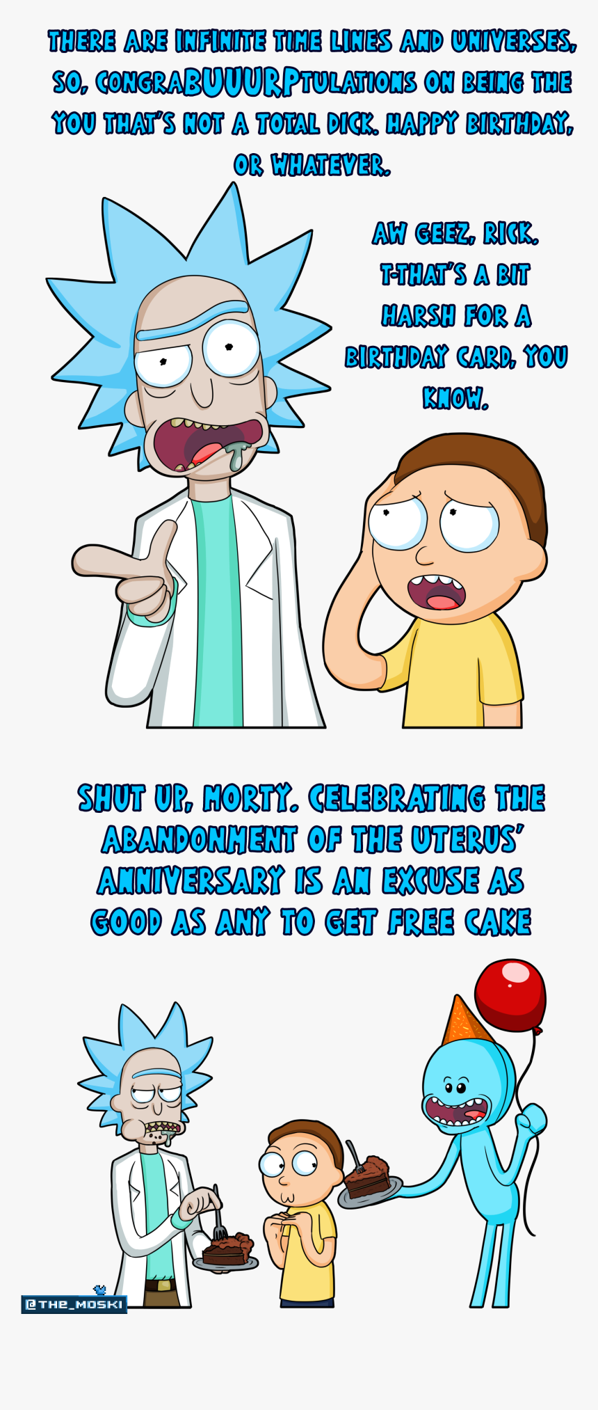Character,graphics,clip Art,child,art - Rick And Morty Happy Birthday Card, HD Png Download