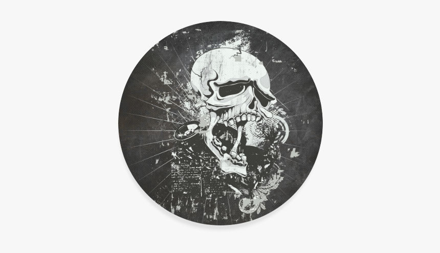 Dark Gothic Skull Round Coaster - Circle, HD Png Download