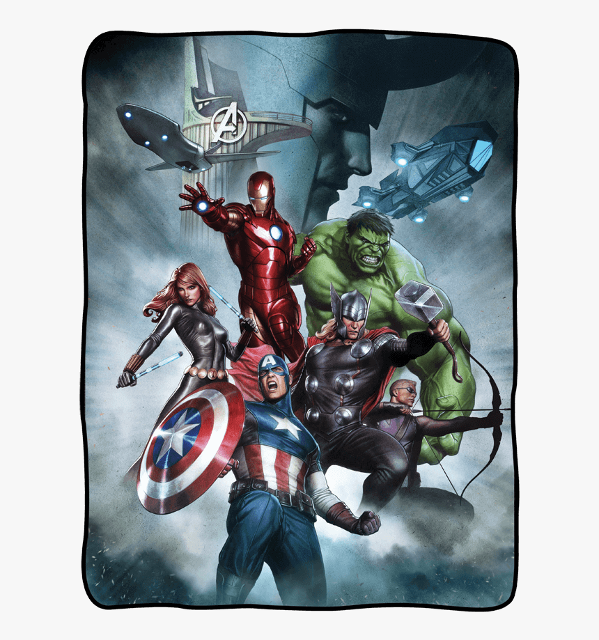 Avengers With Loki Fleece Blanket - Avengers Assemble All Avengers, HD Png Download
