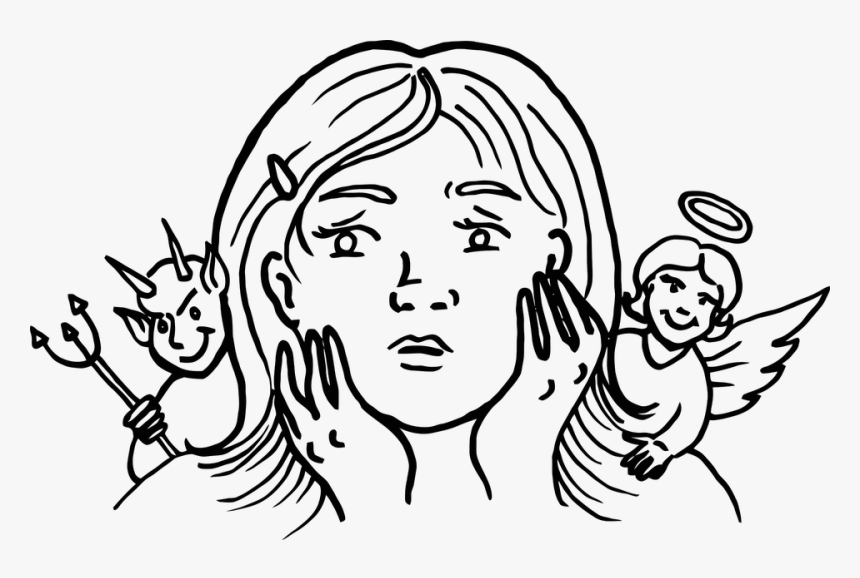 Angel, Devil, Female, Guardian, Human, Woman - Guardian Angel And Devil, HD Png Download
