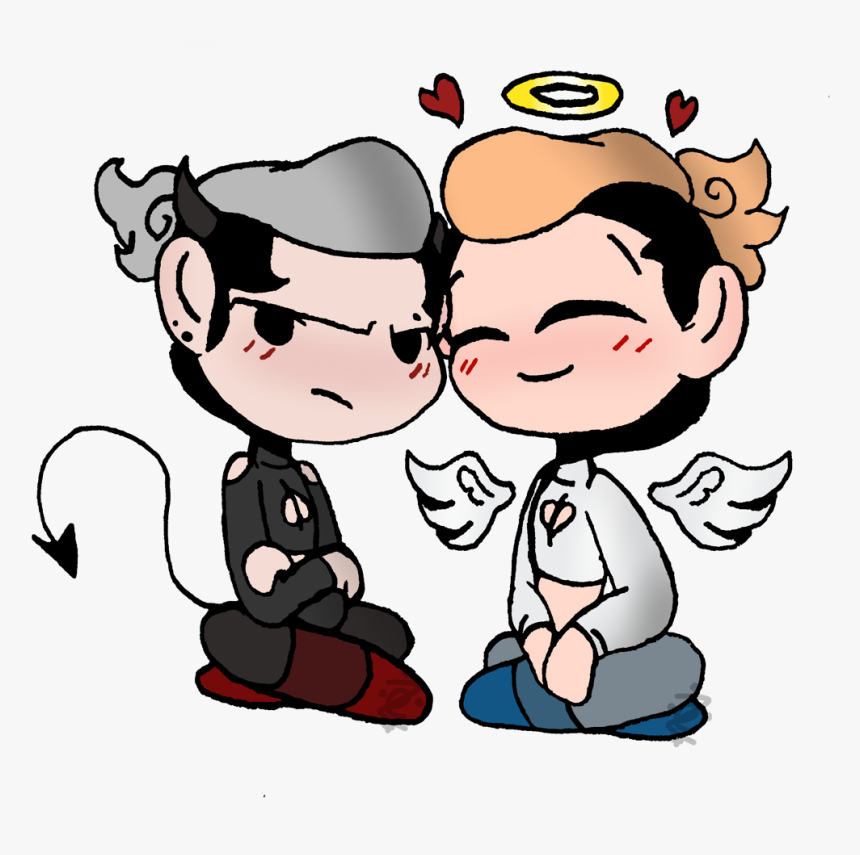3 Devil And Angel Bois Clipart , Png Download - Cartoon, Transparent Png