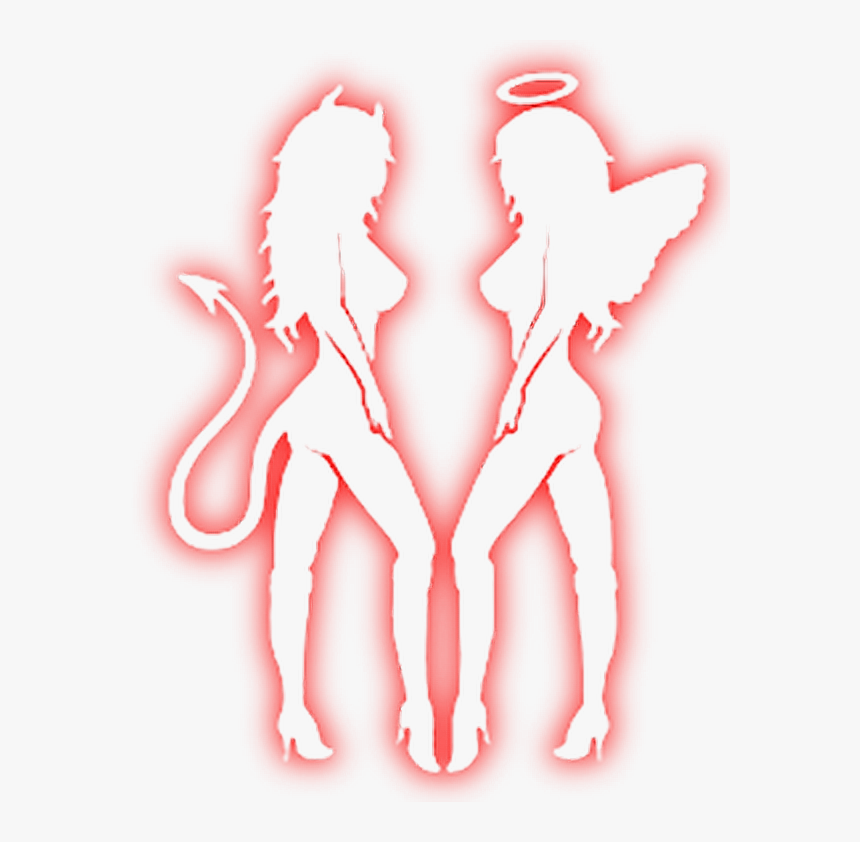 #red #angel #devil #angelanddevil #goodandbad #transparent - Angel And Devil Png Transparente, Png Download