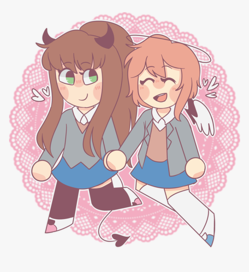 Sayori Angel Monika Devil, HD Png Download