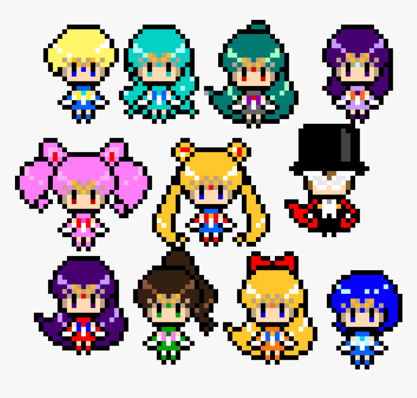 Transparent Pixel Moon Png - Pixel Art Sailor Moon, Png Download