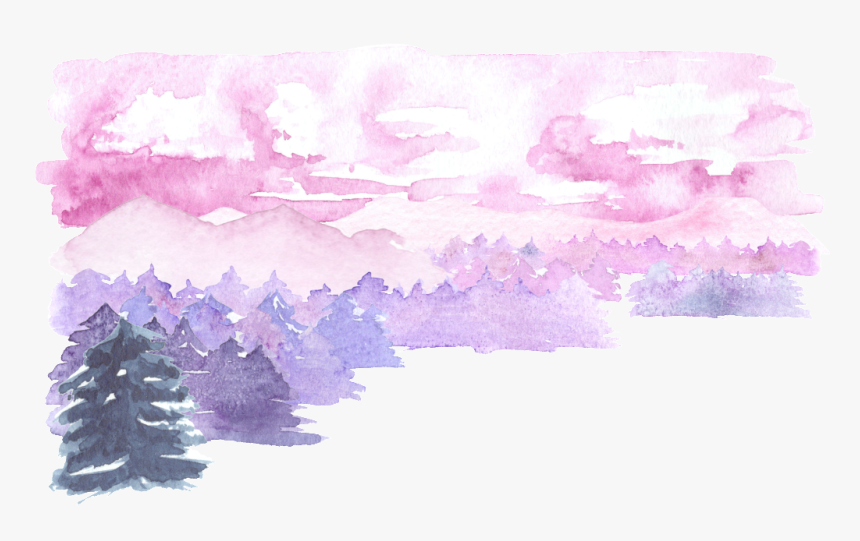 Purple Watercolor Illustration Transparent - Purple Watercolor Png, Png Download