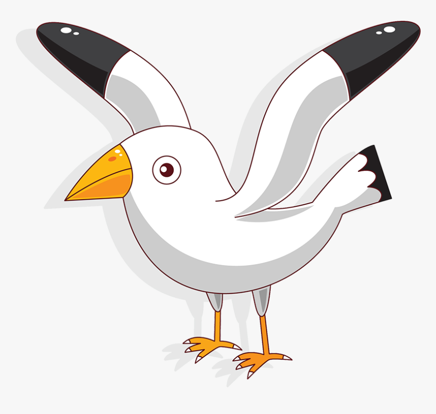 Cartoon White Seagull Png Download - Transparent Transparent Background Seagull Png, Png Download